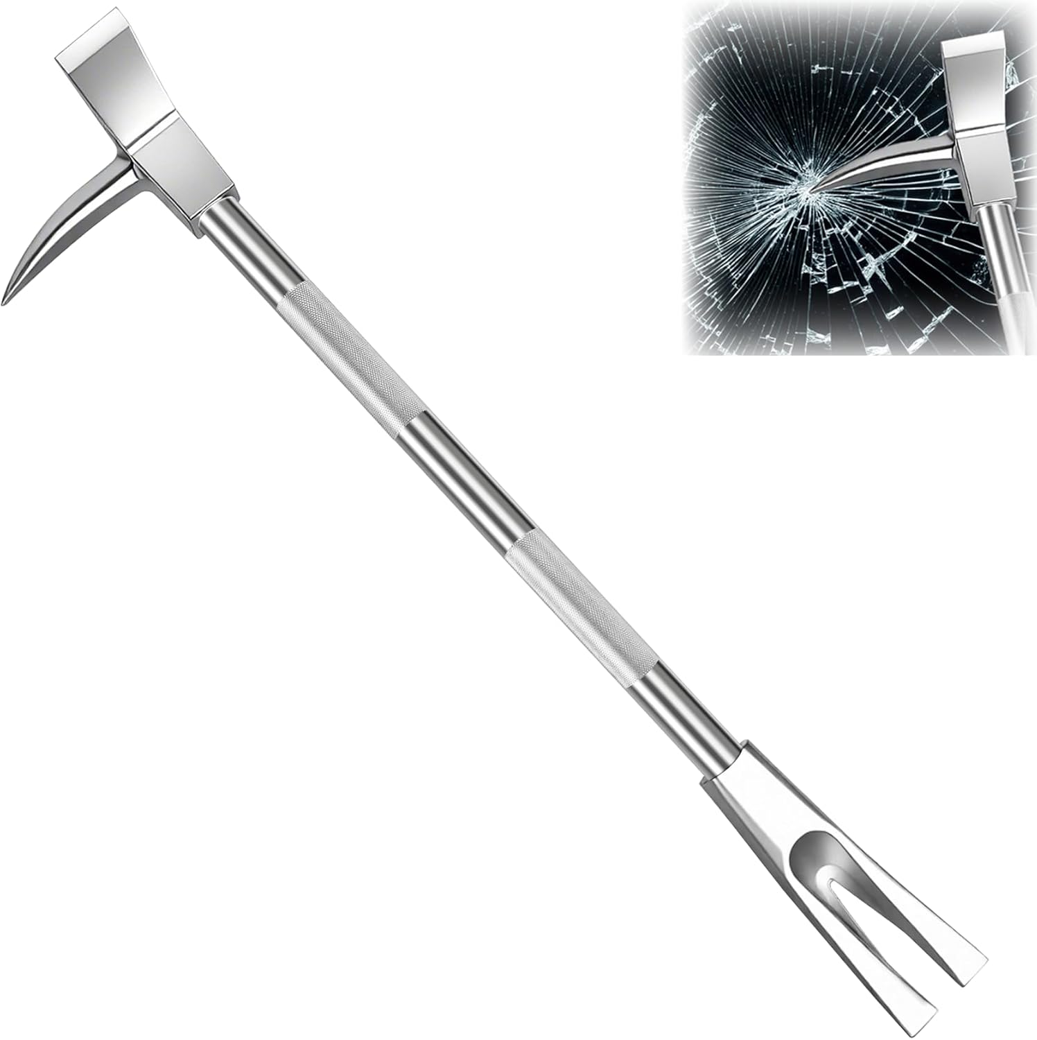 30" Halligan Tool, Breaching Tools for Emergencies, 45 Gauge Steel Forged Halligan Bar, Modern Rescue Firefighter Halliganar