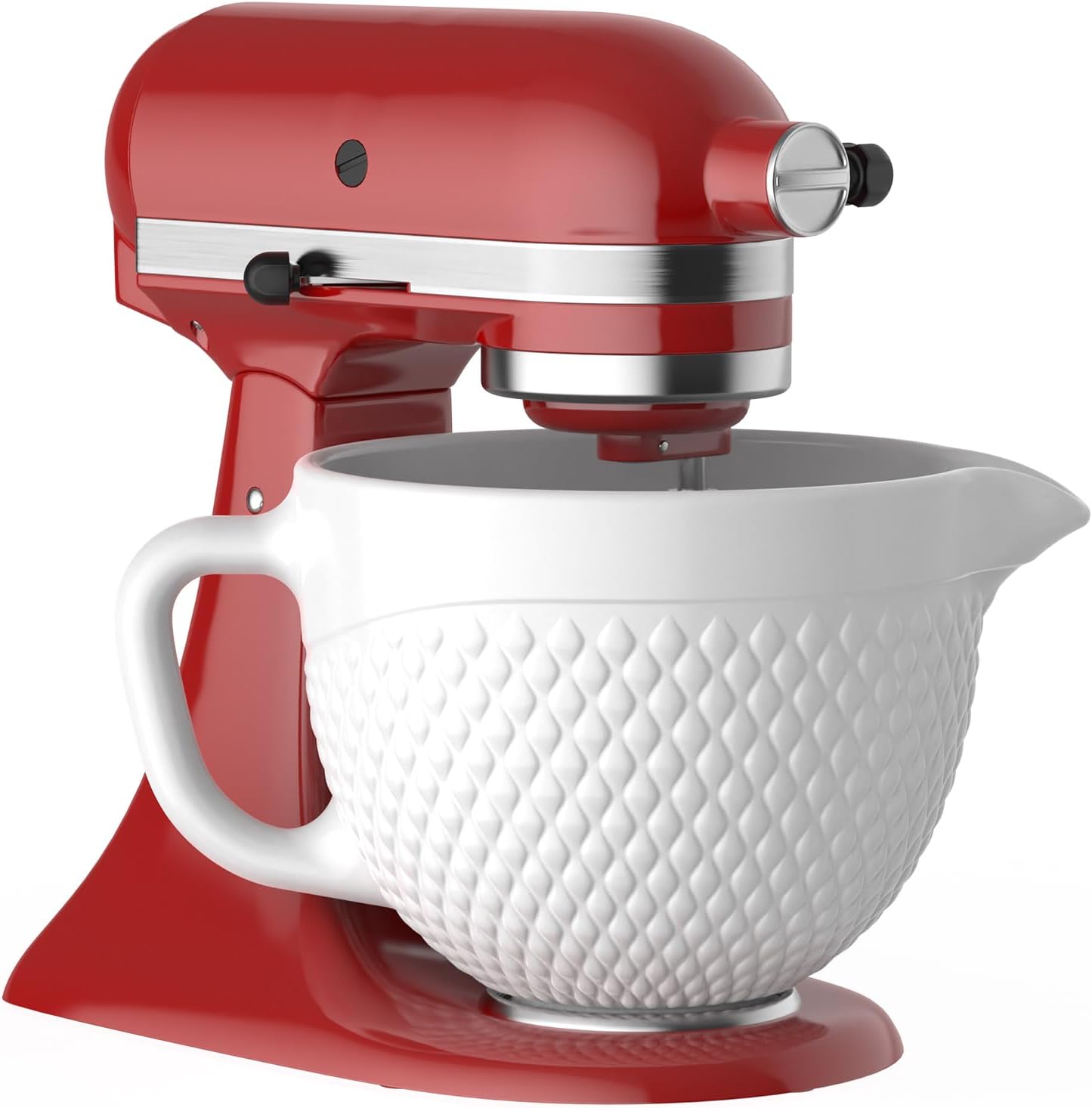 GVODE Ceramic Mixer Attachment Fit 4.5-5Q Tilt-Head Models, 5Qt Ceramic Bowl for Kitchenaid Mixers, Vintage Pineapple Design | Microwave & Dishwasher Safe Baking Accessories