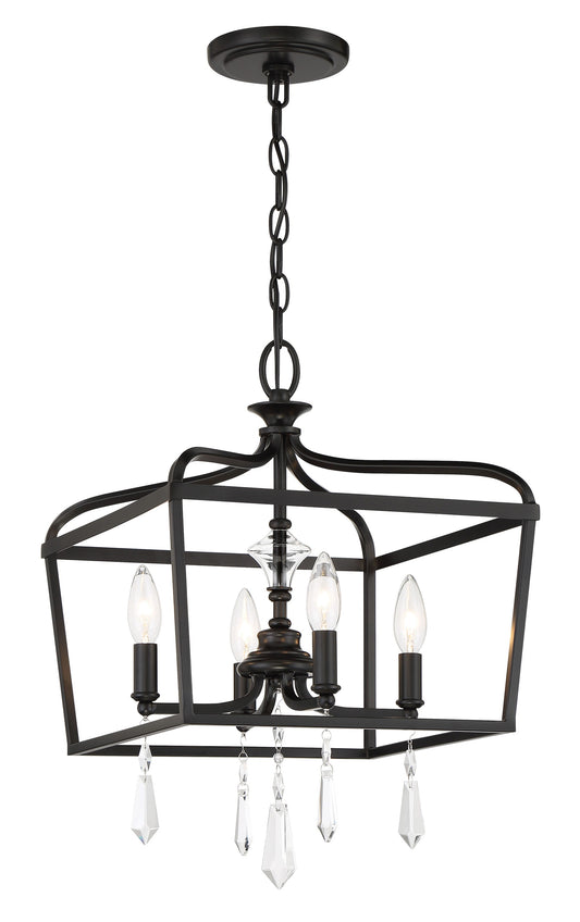 Minka Lavery Laurel Estate 4 -Light 14.125-in Matte Black Semi Flush Mount Light
