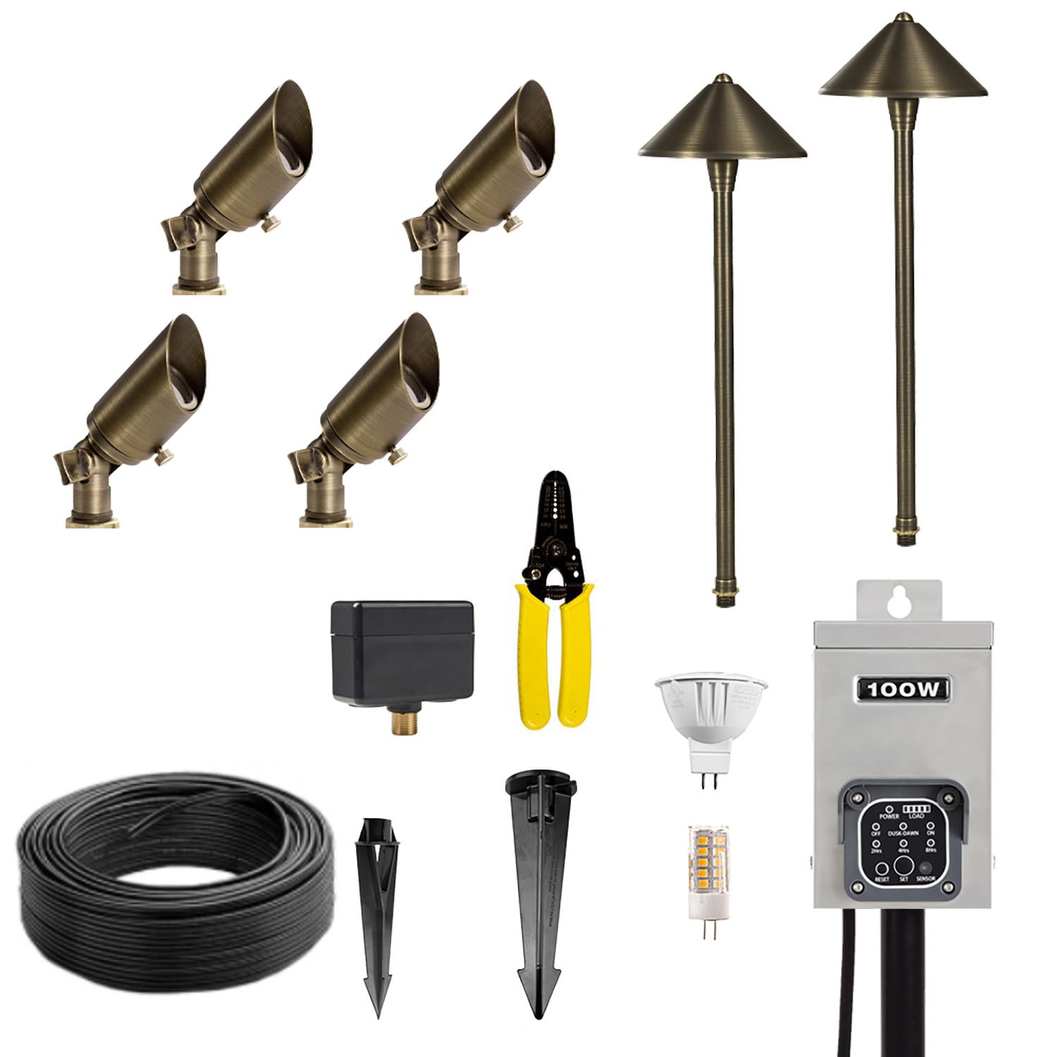 VOLT Outdoor Lighting 22 -Watt Bronze Low voltage Hardwired LED Spot light kit