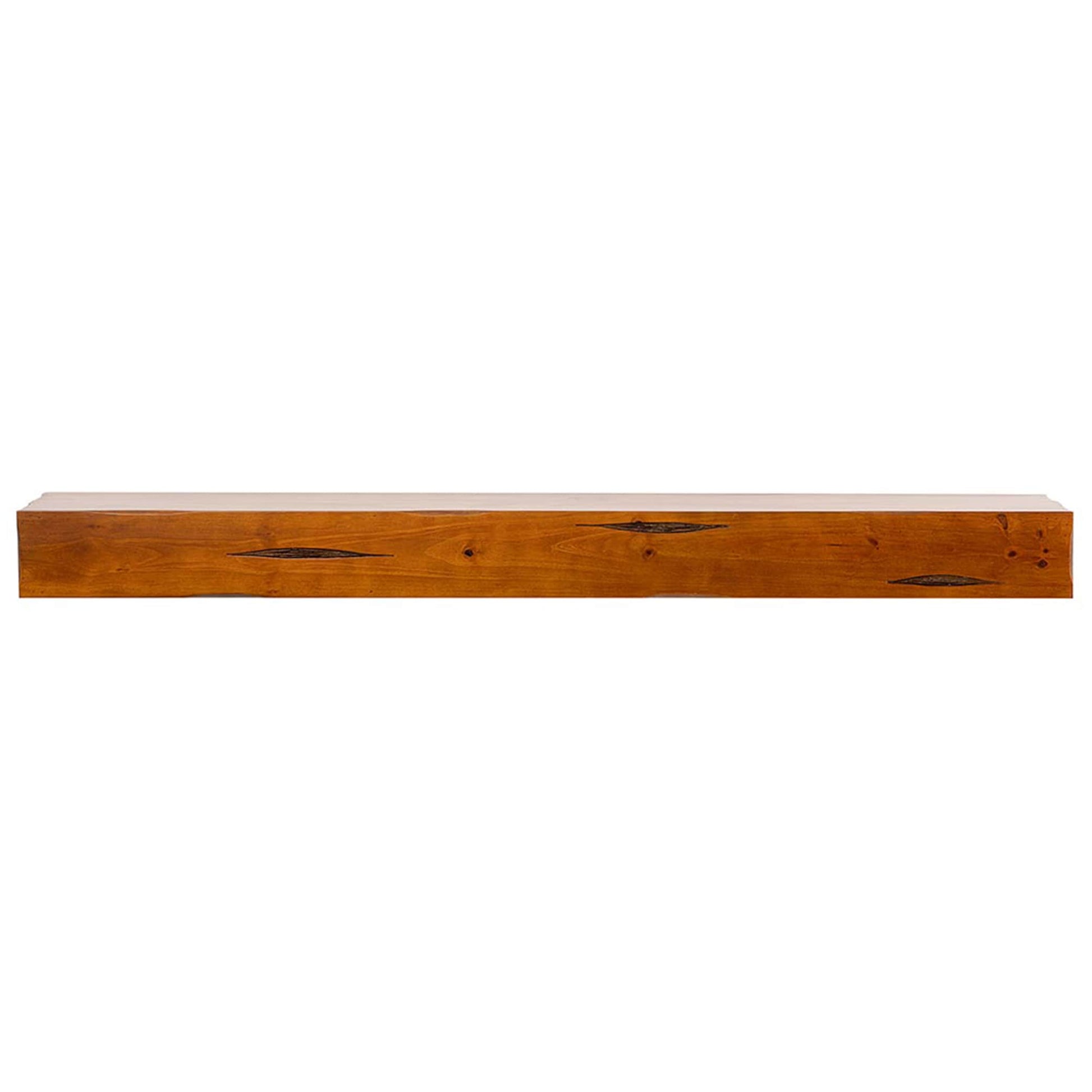 Mantels Direct 72-in W x 5-in H x 9-in D Chestnut Rustic Distressed Pine Hollow Rustic Fireplace Mantel NATURAL-72-CTRD