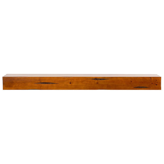 Mantels Direct 72-in W x 5-in H x 9-in D Chestnut Rustic Distressed Pine Hollow Rustic Fireplace Mantel NATURAL-72-CTRD