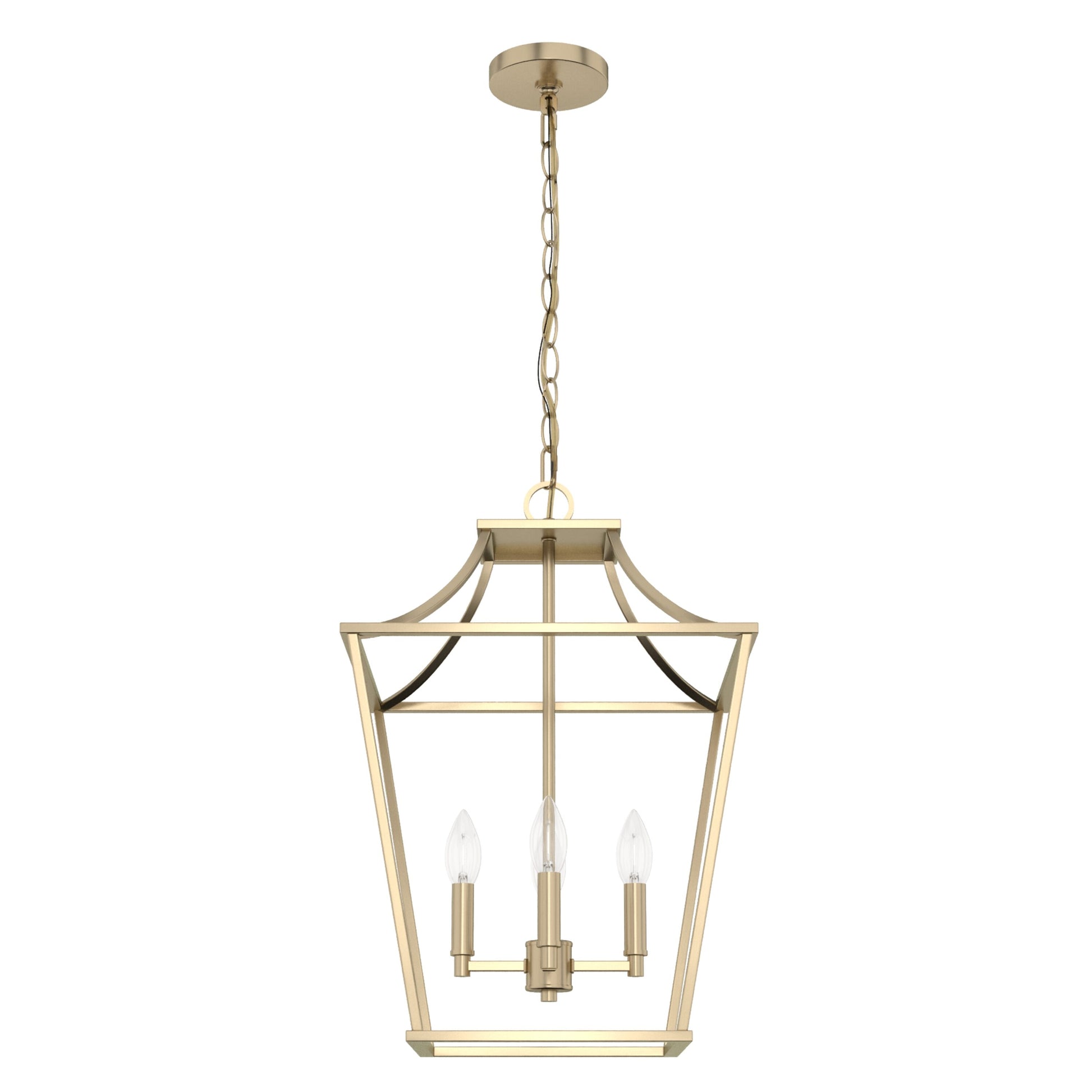 Hunter Laurel Ridge 4 -Light Alturas Gold Transitional Lantern Medium Hanging Kitchen island light 5134329