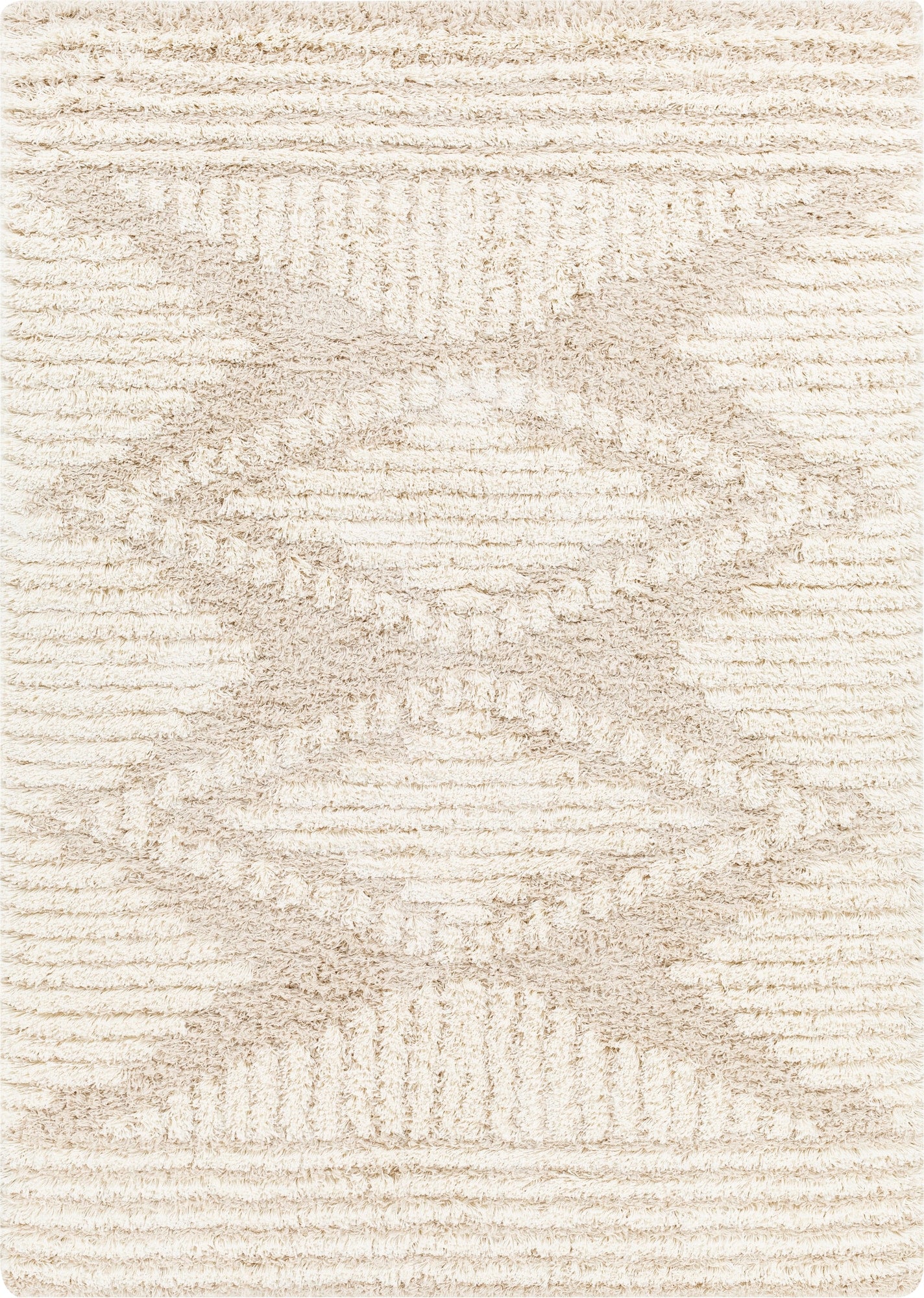 Livabliss Urban Shag 7 x 10 (ft) Flatweave Tan Rectangular Indoor Medallion Global Pet Friendly Area rug
