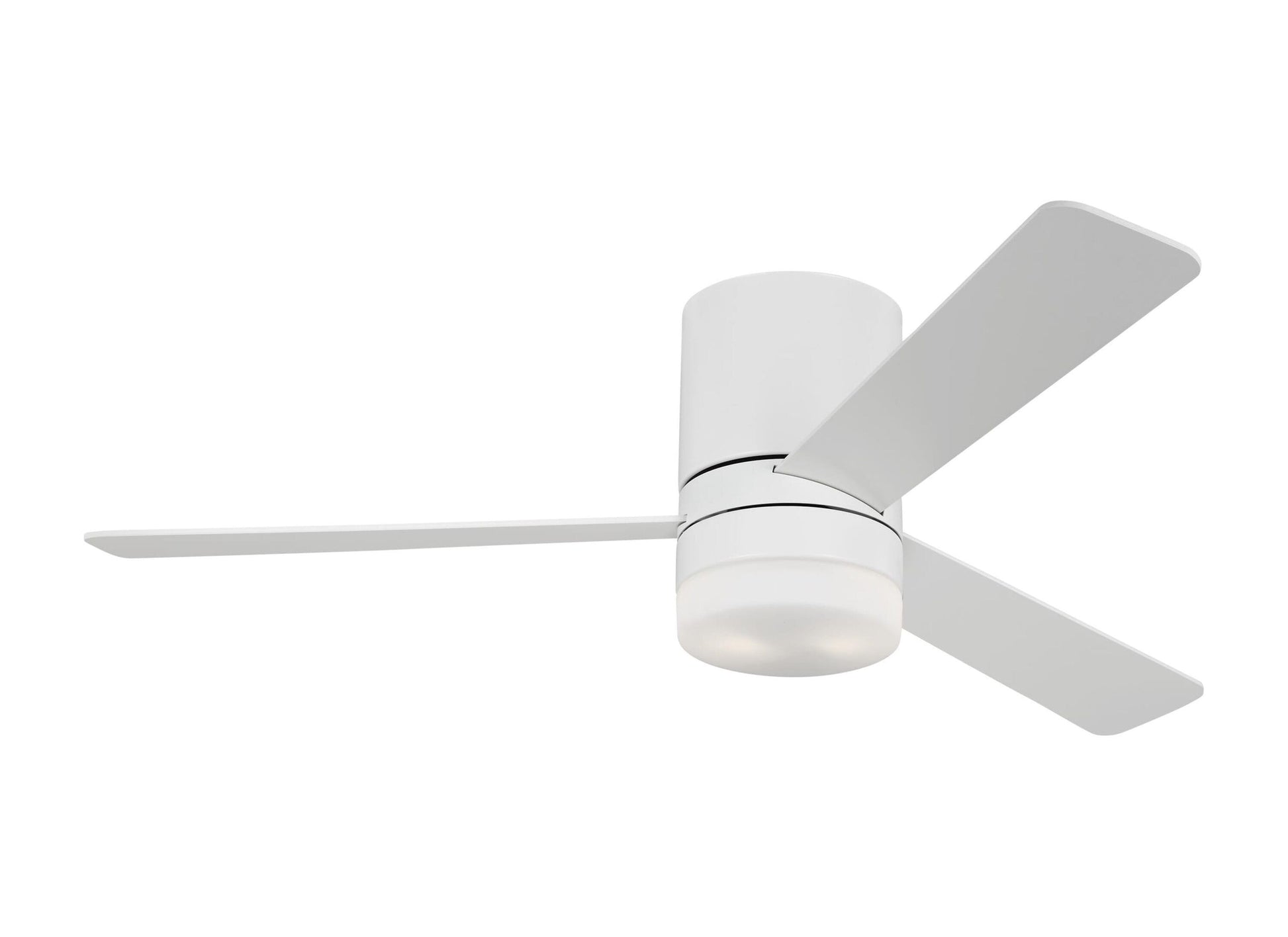 Generation Lighting Era Hugger 52-in Matte White with Matte White Blades Covered Outdoor Flush Mount Ceiling Fan With Light 3 -Blade