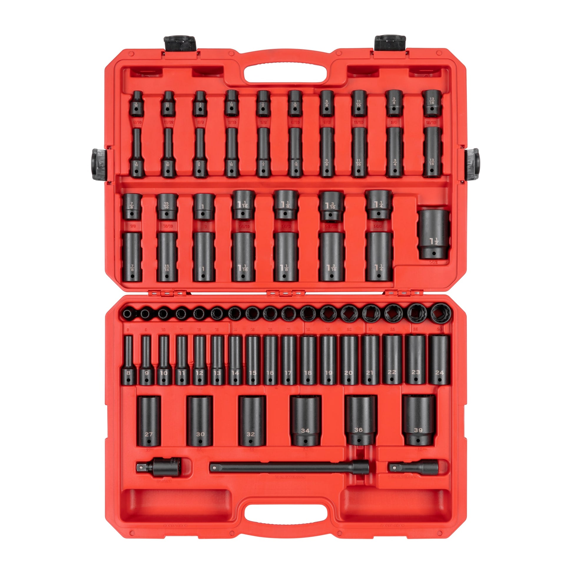 TEKTON 78-Piece Standard (SAE) and Metric 1/2-in Drive Set 12-point Impact Socket Set SID92408