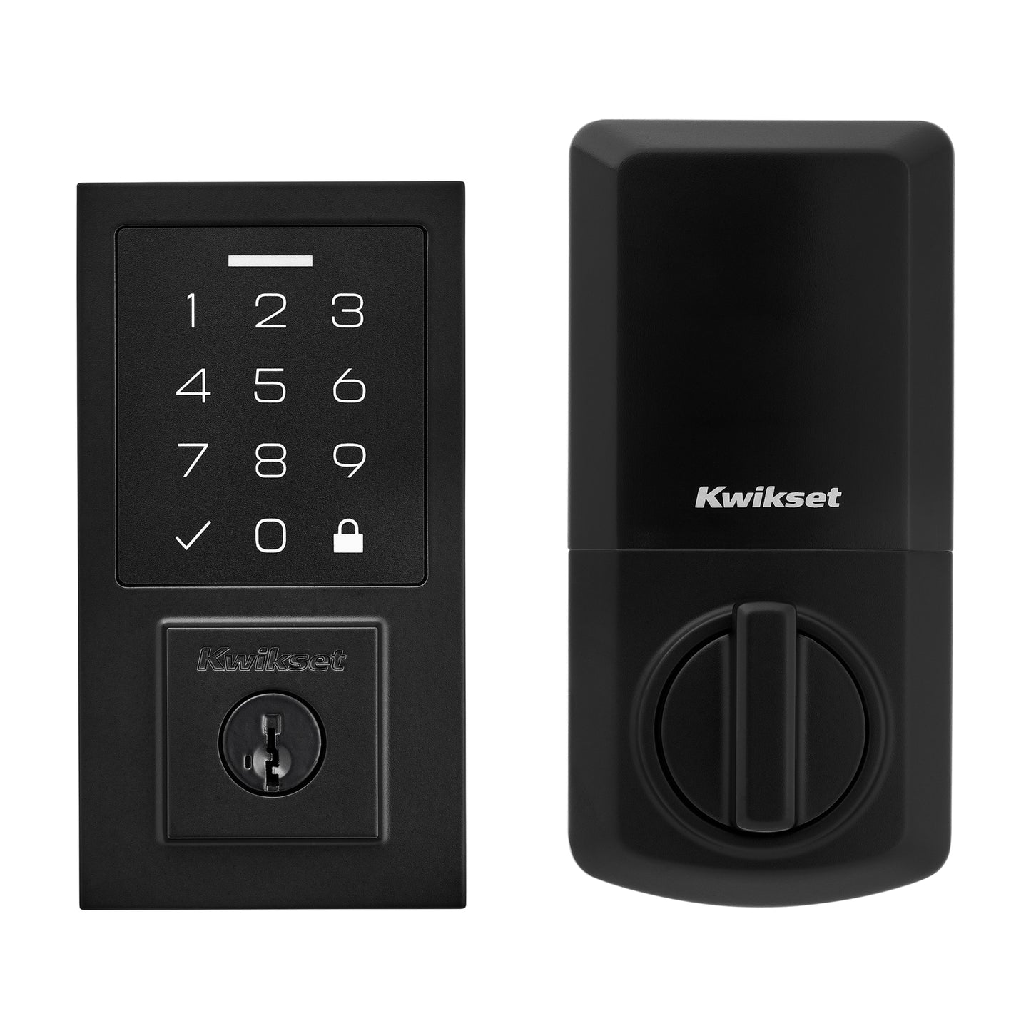 Kwikset Touchpad 270 SmartCode Contemporary Matte Black Electronic Deadbolt Smartkey with Keypad 992700-005