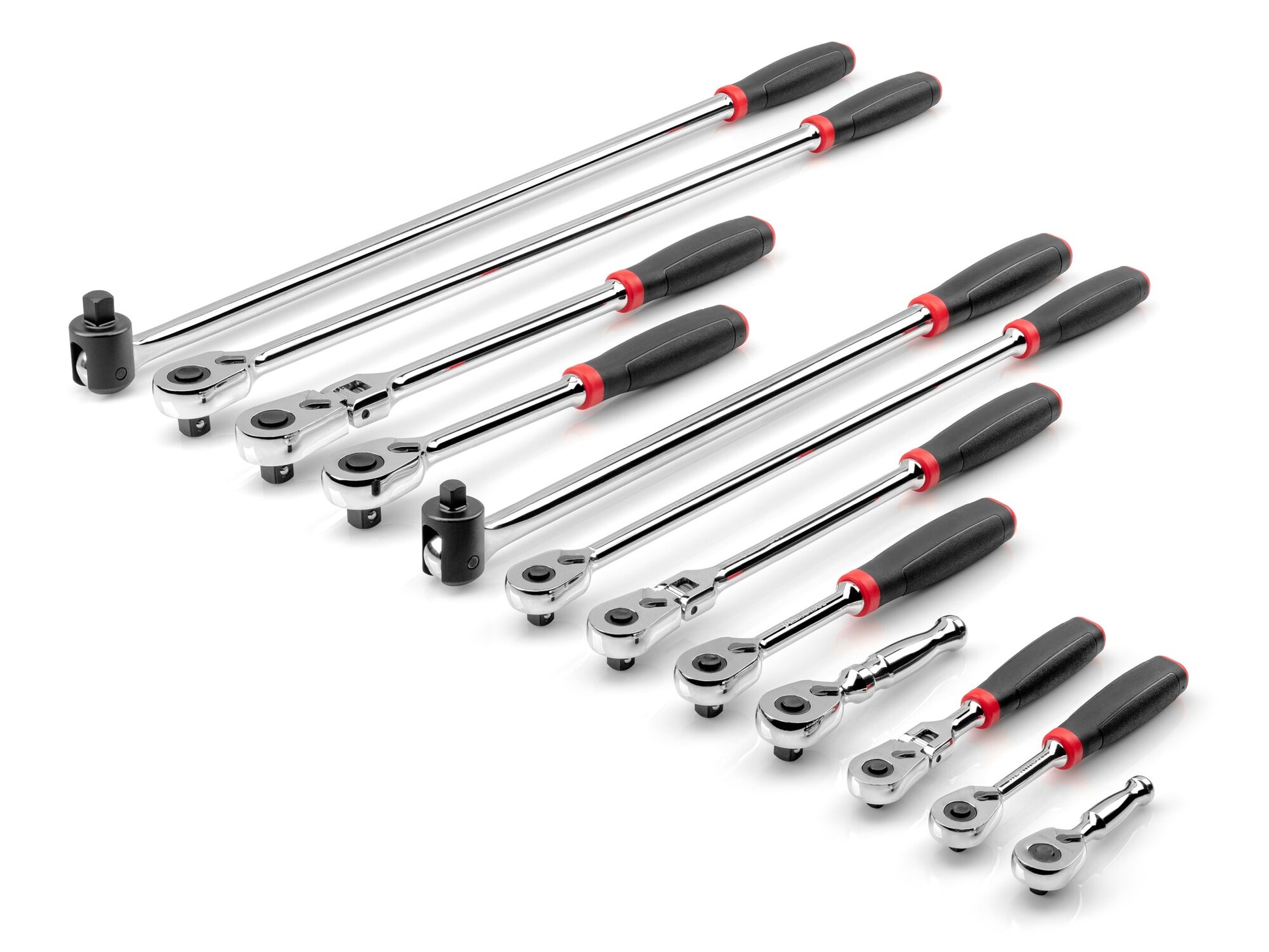 TEKTON 12-Piece 90-Tooth 1/2-in; 3/8-in; 1/4-in Drive Comfort Grip Handle Flexible Head Ratchet Set SDR99005