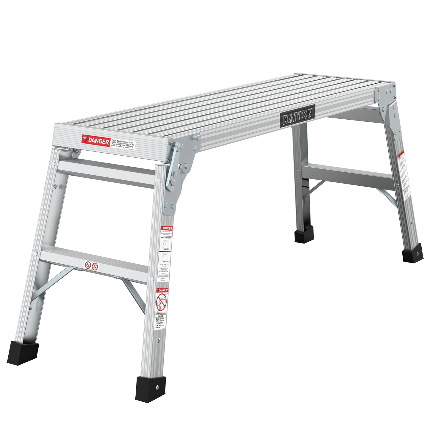 Kahomvis 1-Step 225-lb Capacity Silver Aluminum Foldable Step Stool DATI-QPW1-4572