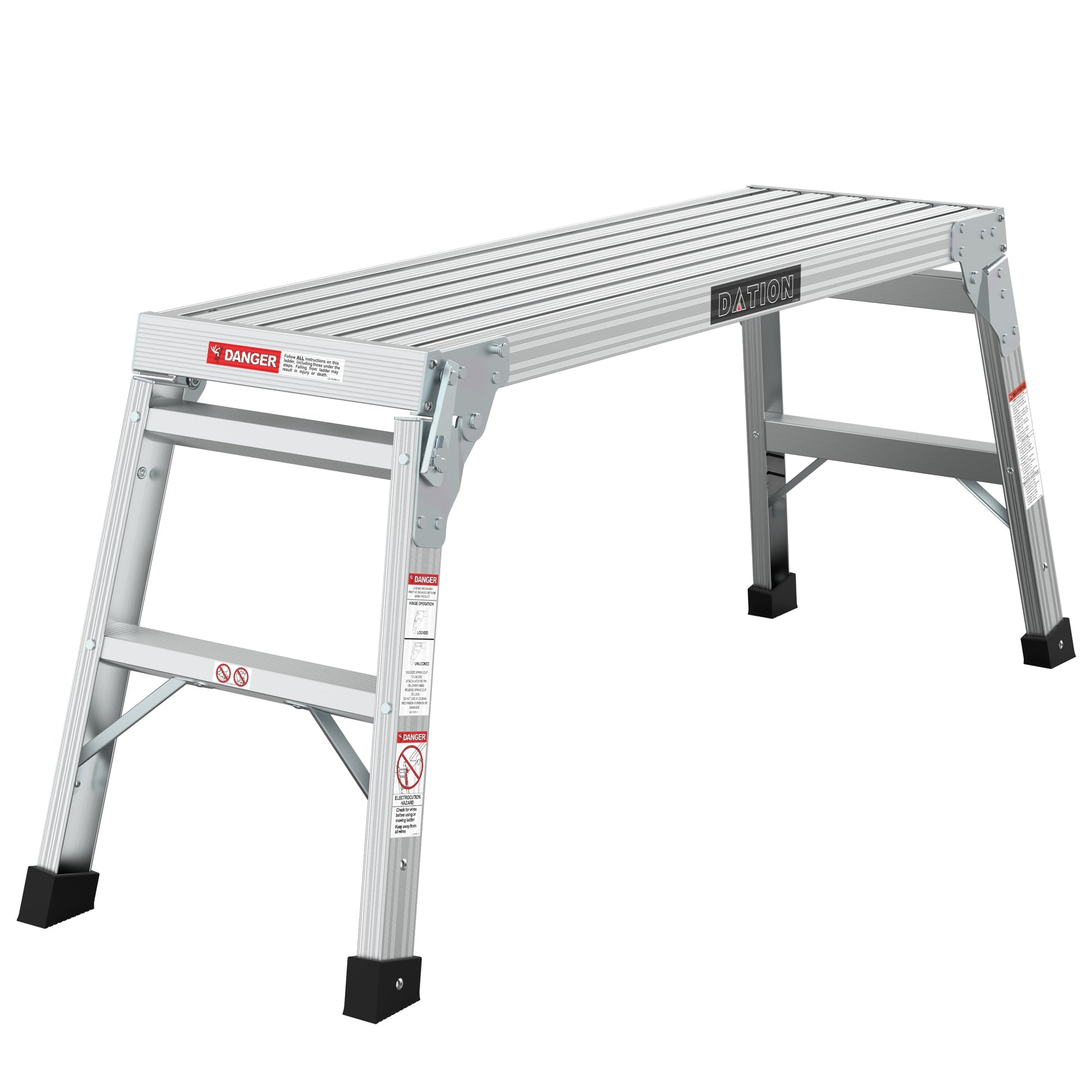 Kahomvis 1-Step 225-lb Capacity Silver Aluminum Foldable Step Stool DATI-QPW1-4572