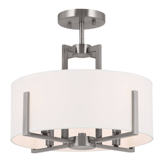 Kichler Malen 4 -Light 15.5-in Pewter Semi Flush Mount Light