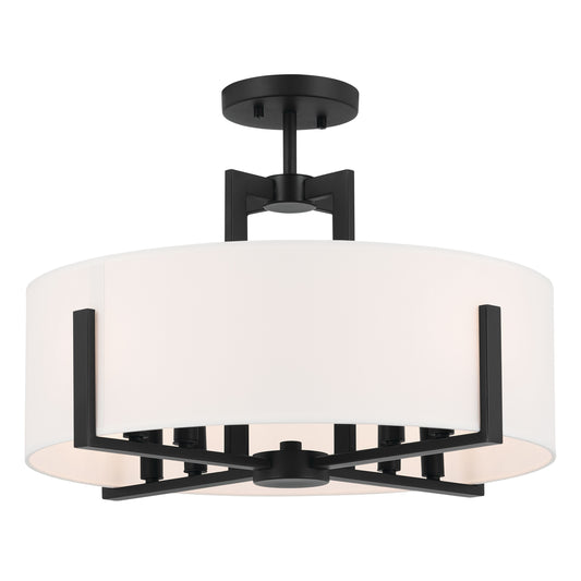 Kichler Malen 8 -Light 20-in Black Semi Flush Mount Light 5384862