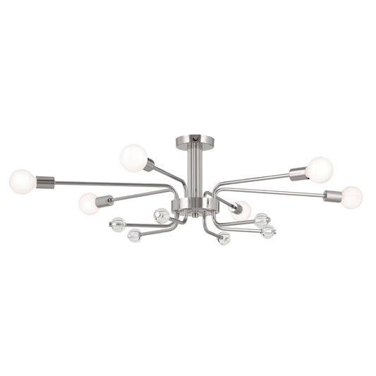 Kichler Ocala 6 -Light 24.25-in Polished Nickel Flush Mount Light 5384739