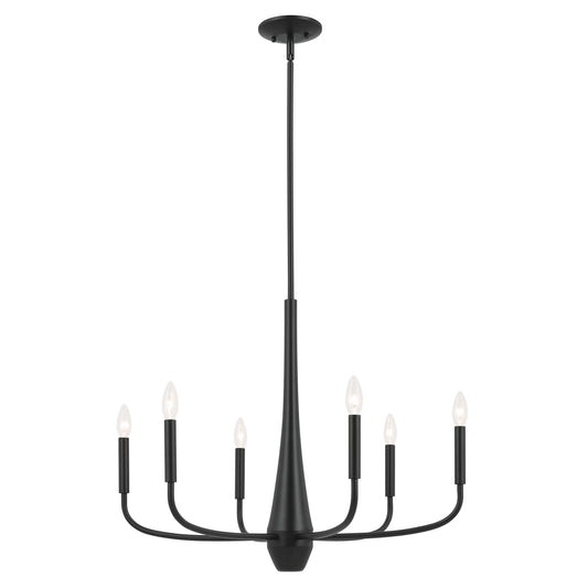 Kichler Deela 6 -Light Black Modern/contemporary For Use in Bedrooms, Dining Rooms, Foyers, Kitchens, Living Rooms Chandelier 5384835
