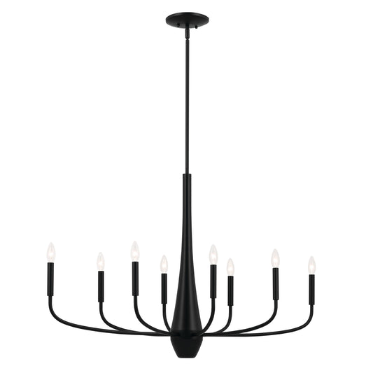 Kichler Deela 8 -Light Black Modern/contemporary For Use in Bedrooms, Dining Rooms, Foyers, Kitchens, Living Rooms Chandelier 5384832