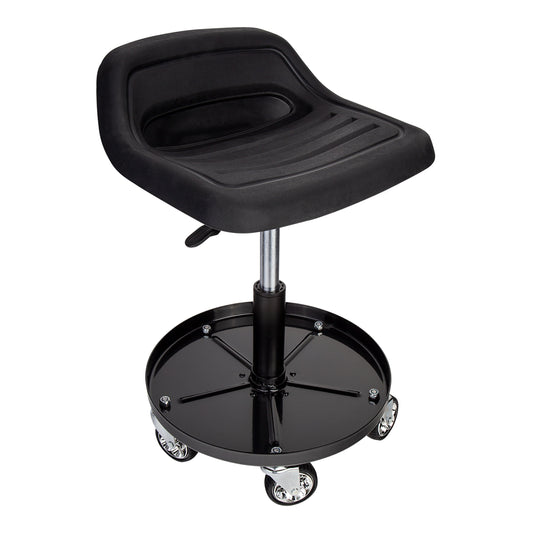 SUNEX TOOLS Black Work Seat with Air Cylinder Height Adjustment and Heavy Duty Casters - 300 lbs. Weight Capacity 8514