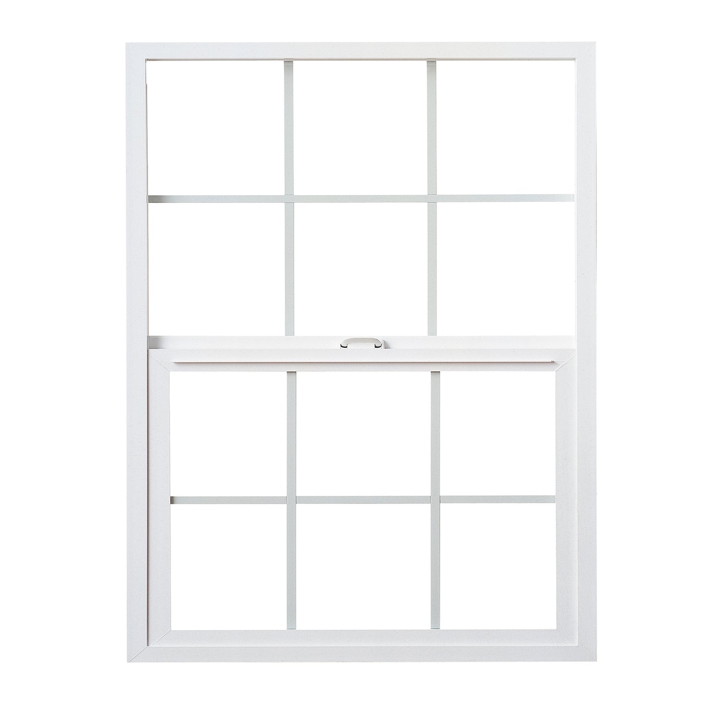 Milgard V250 Style Line Series 35-1/2-in x 59-1/2-in White Exterior Vinyl New Construction Single Hung Window Low-E Double Pane Glass with Grids, (Half Screen Included)