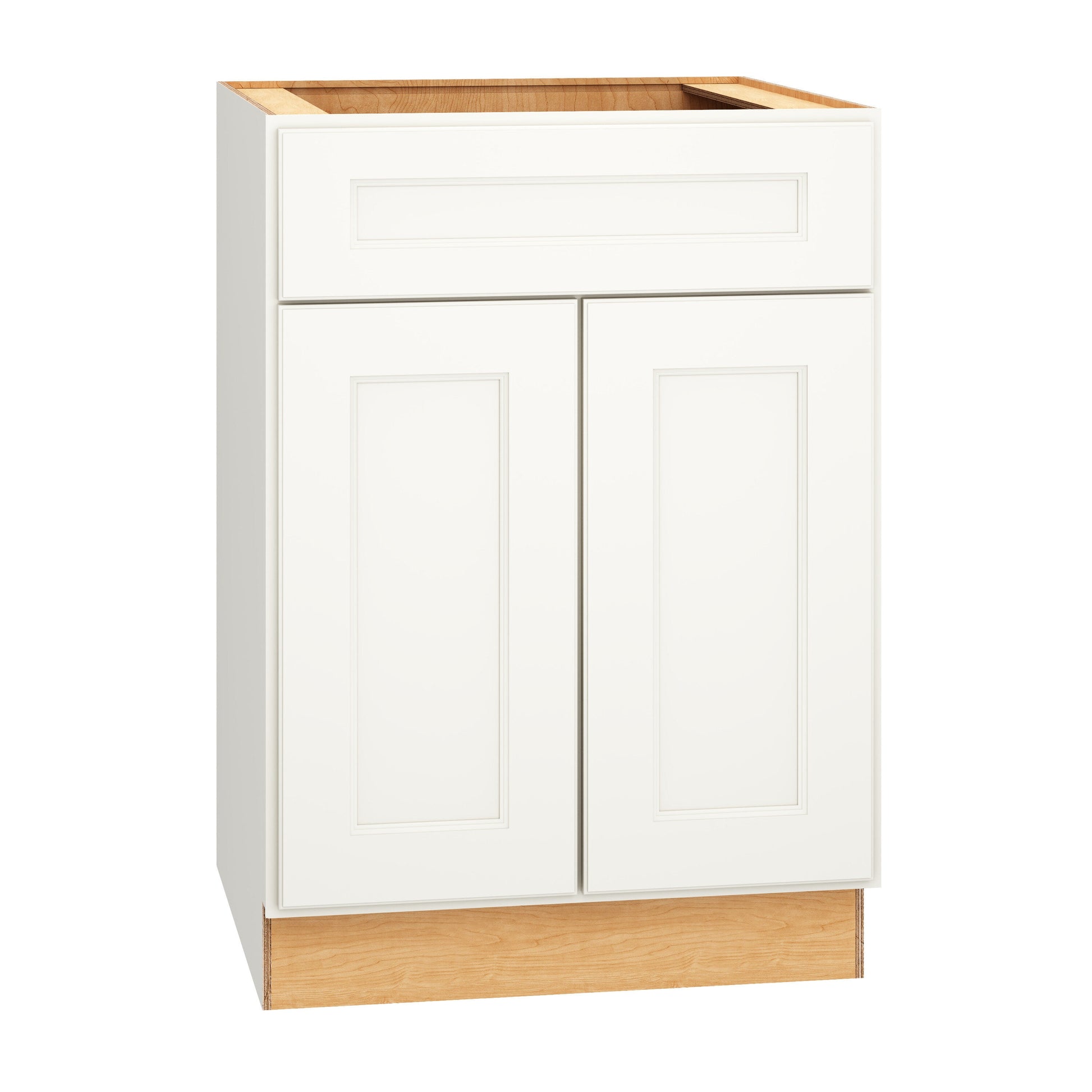 Diamond Express Macaulay 24-in W x 34.5-in H x 24-in D White Sink Base Fully Assembled Plywood Cabinet Recessed Panel Square