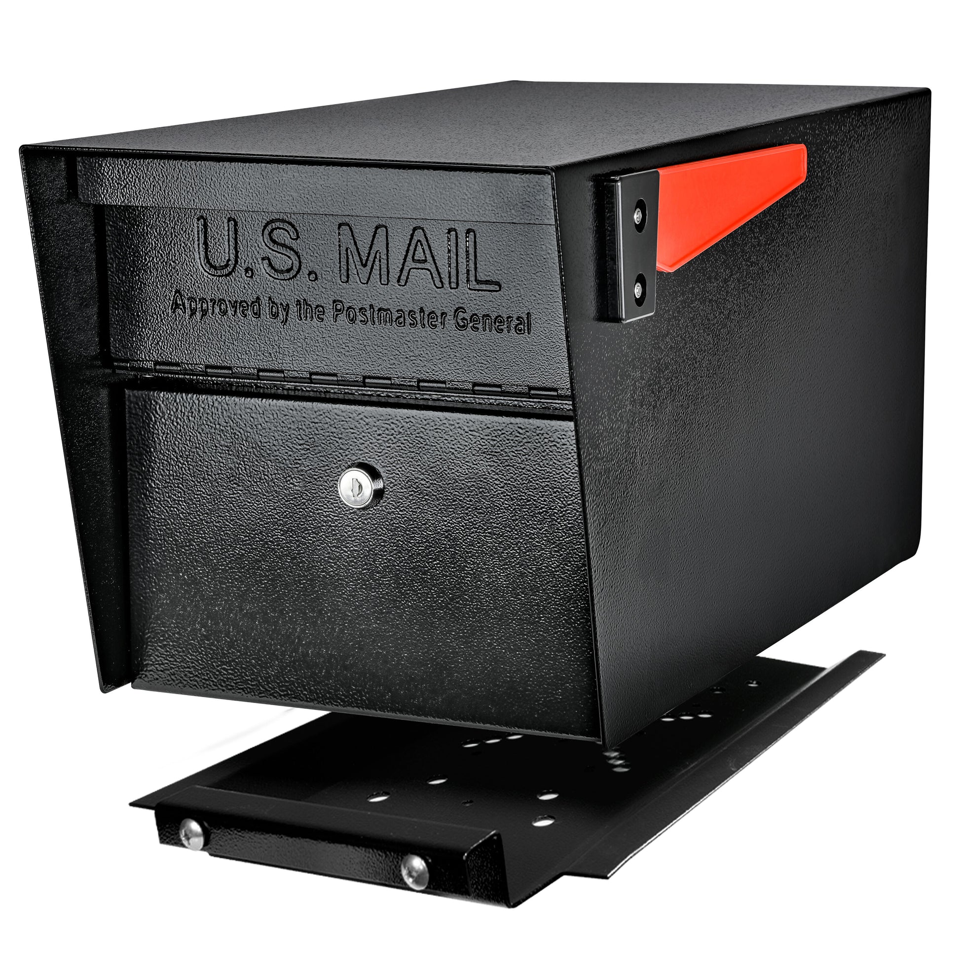 Mail Boss Post Mount Black Metal Extra Large Lockable Mailbox 7500