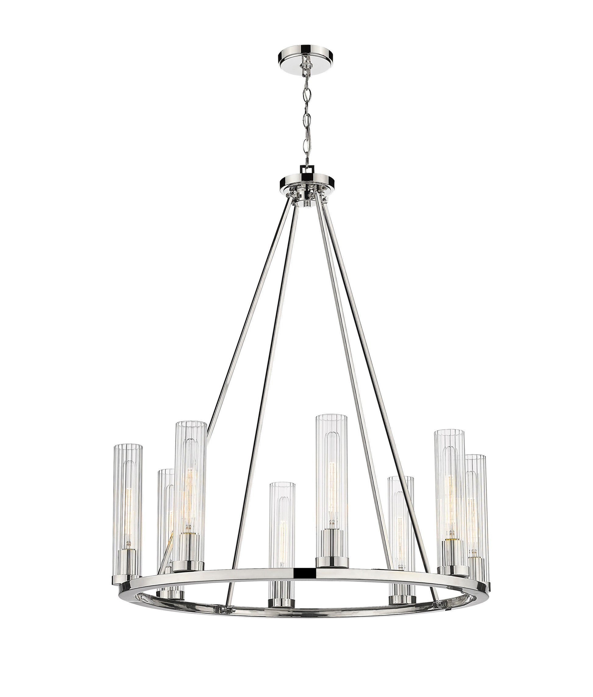 Z-Lite Beau 8 -Light Polished Nickel Indoor Clear glass Glass Steel Chandelier