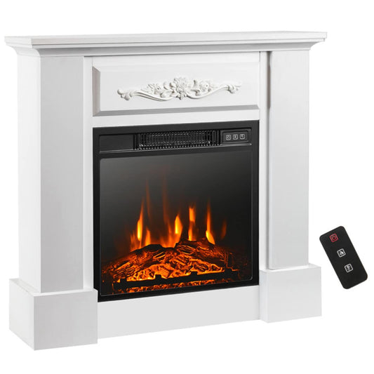 Clihome 32-in W White TV Stand with Fan-forced Electric Fireplace CL-WHUS-10103