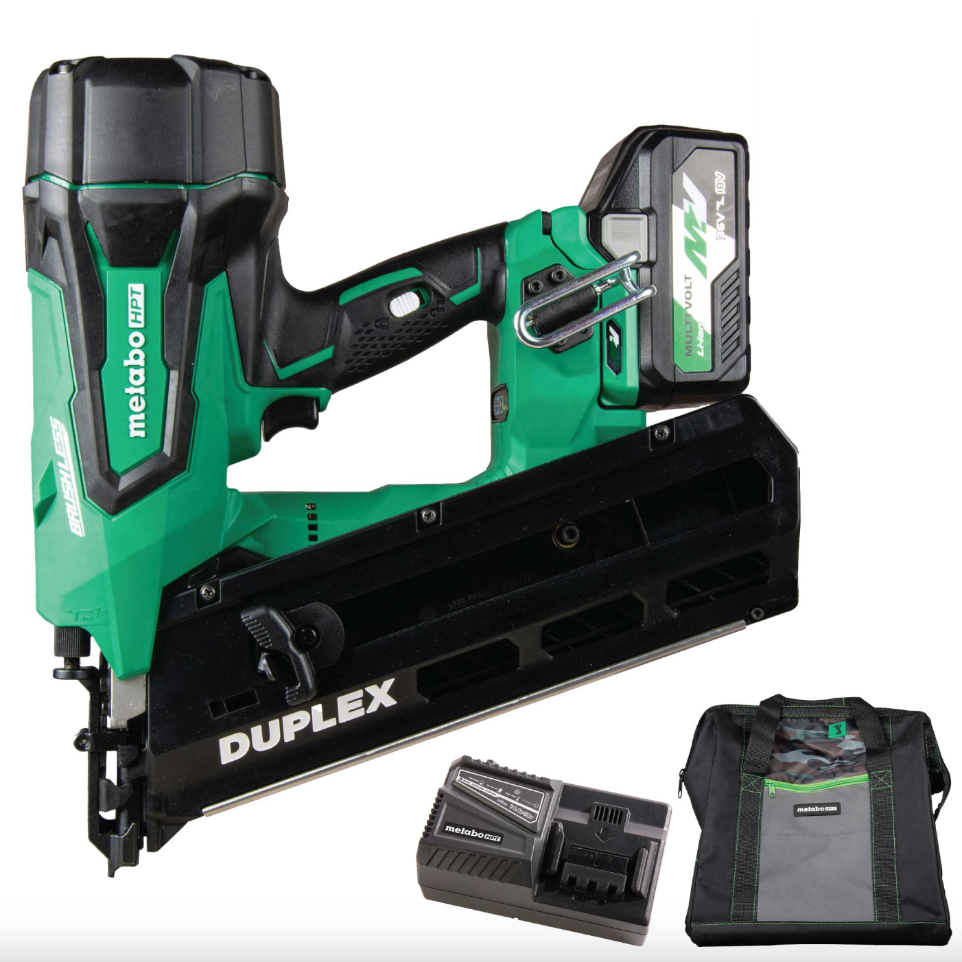 Metabo HPT MultiVolt 3.5-in 21-Degree Cordless Duplex Nailer (Battery & Charger Included) NR3675DDM