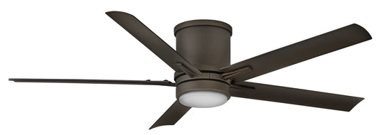 Hinkley Vail Flush 52-in Integrated LED Outdoor Flush Mount Smart Metallic Matte Bronze with Metallic Matte Bronze Blades Propeller Ceiling Fan With Light - Remote Included ( 5 -Blade ) 5528881
