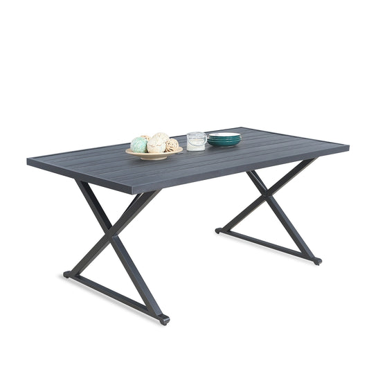 PEAK HOME FURNISHINGS Dining Table Rectangle Outdoor Dining Table 35.5-in W x 68-in L with Umbrella Hole