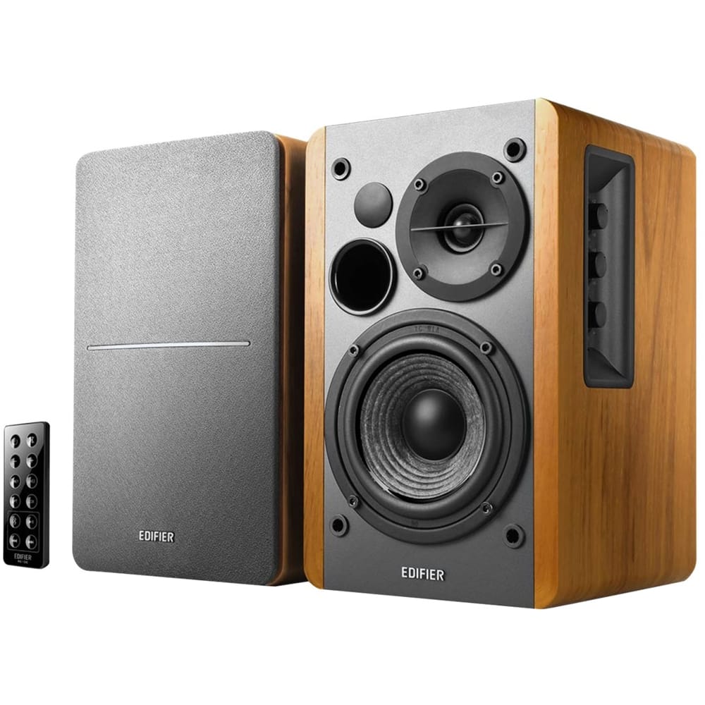 Edifier - R1280DB Powered Bluetooth Bookshelf Speakers, Computer Speakers - 42W RMS Optical Input - Wireless Studio Monitors - Brown