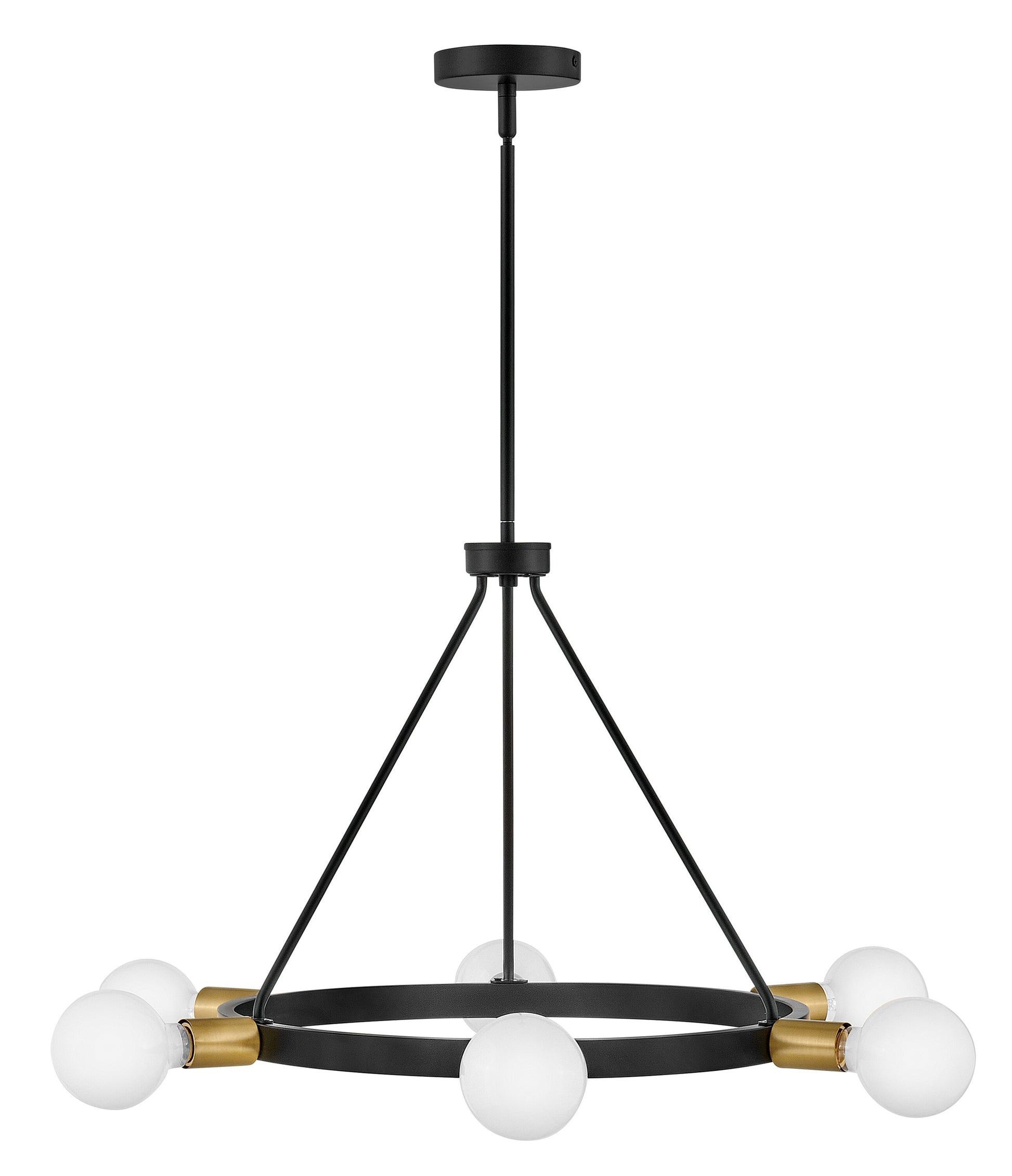 Lark Orla 6 -Light Satin Black Modern/contemporary Bare bulb For Use in Bedrooms, Dining Rooms, Foyers, Kitchens, Living Rooms Chandelier