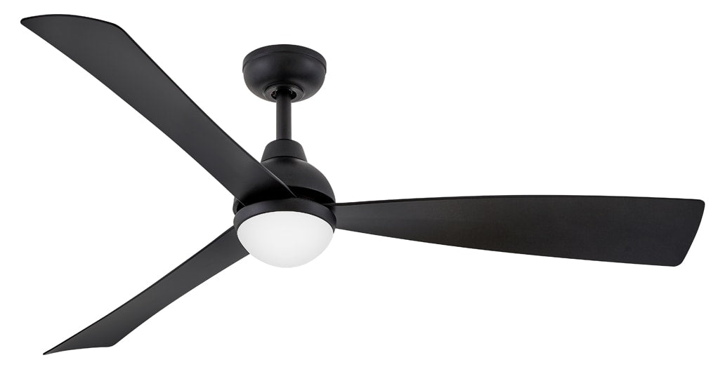Hinkley Una 56-in Integrated LED Smart Matte Black with Matte Black Blades Propeller Ceiling Fan With Light - Remote Included ( 3 -Blade ) 5528814
