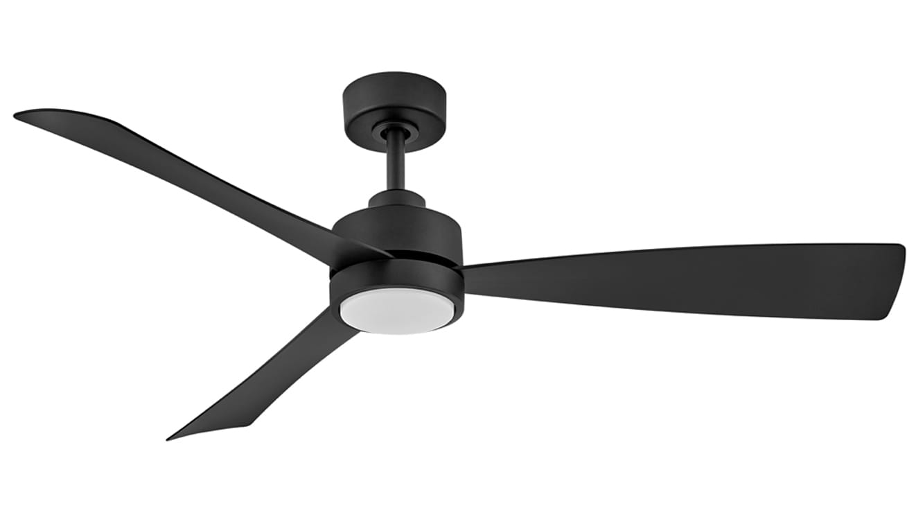 Hinkley Iver 56-in Integrated LED Outdoor Smart Matte Black with Matte Black Blades Ceiling Fan With Light - Remote Included ( 3 -Blade ) 5528809
