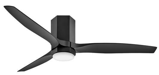 Hinkley Facet 52-in Integrated LED Flush Mount Smart Matte Black with Matte Black Blades Ceiling Fan With Light - Remote Included ( 3 -Blade ) 5528803