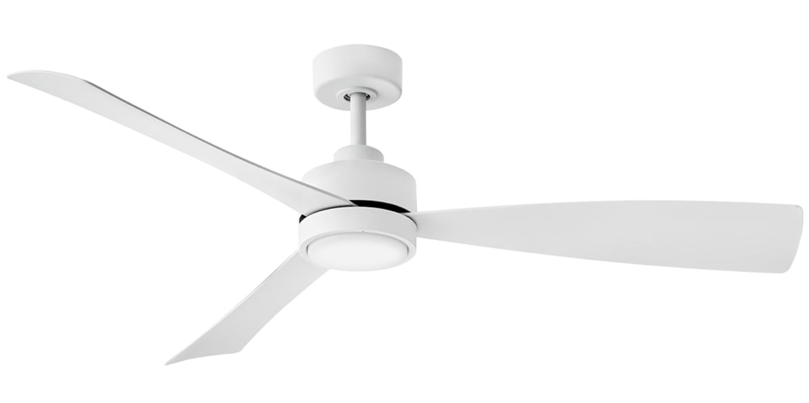Hinkley Iver 56-in Integrated LED Outdoor Smart Matte White with Matte White Blades Ceiling Fan With Light - Remote Included ( 3 -Blade ) 5528796