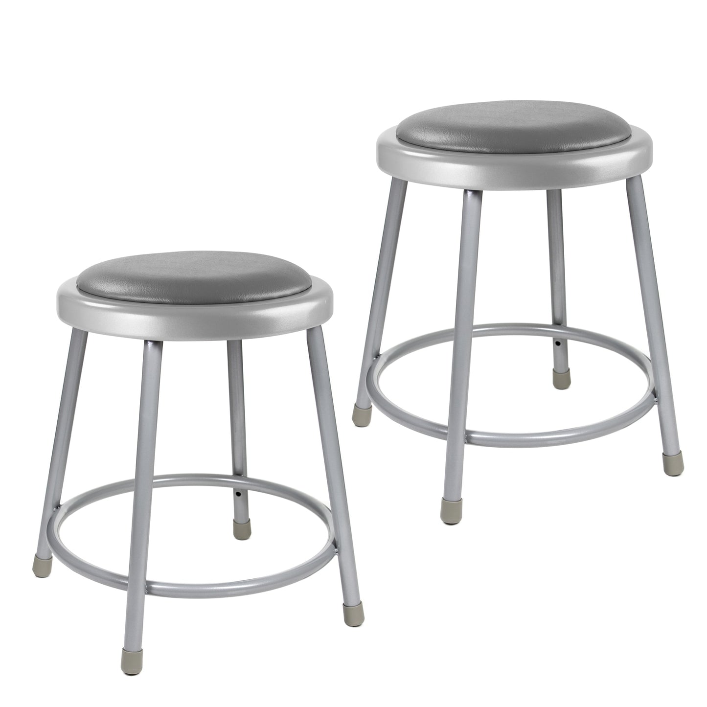 Hampden Furnishings Otto 18 Inch Padded Work Seat Stool (2-Pack) - Gray, 300 lbs. Weight Capacity, Versatile and Durable Steel Construction HMD6400AGY/2