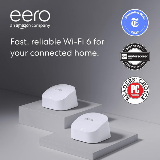 eero - 6 AX1800 Dual-Band Mesh Wi-Fi 6 System (2-pack) - White