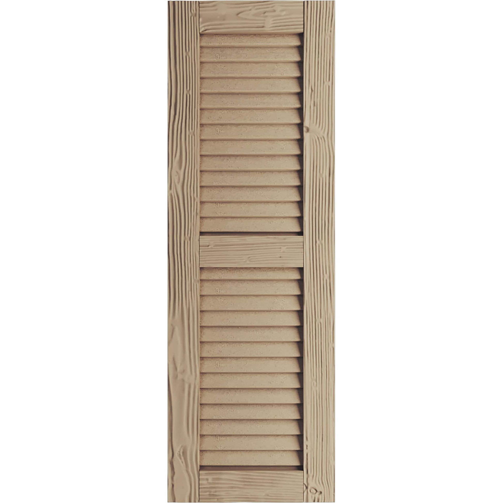 Ekena Millwork 12-in W x 88-in H Sandblasted Paintable/Stainable Louvered Exterior Shutters ( 2 -Pack )