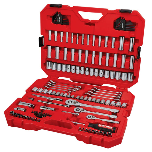 CRAFTSMAN 135-Piece Standard (SAE) and Metric Polished Chrome Mechanics Tool Set with Hard Case CMMT12124L