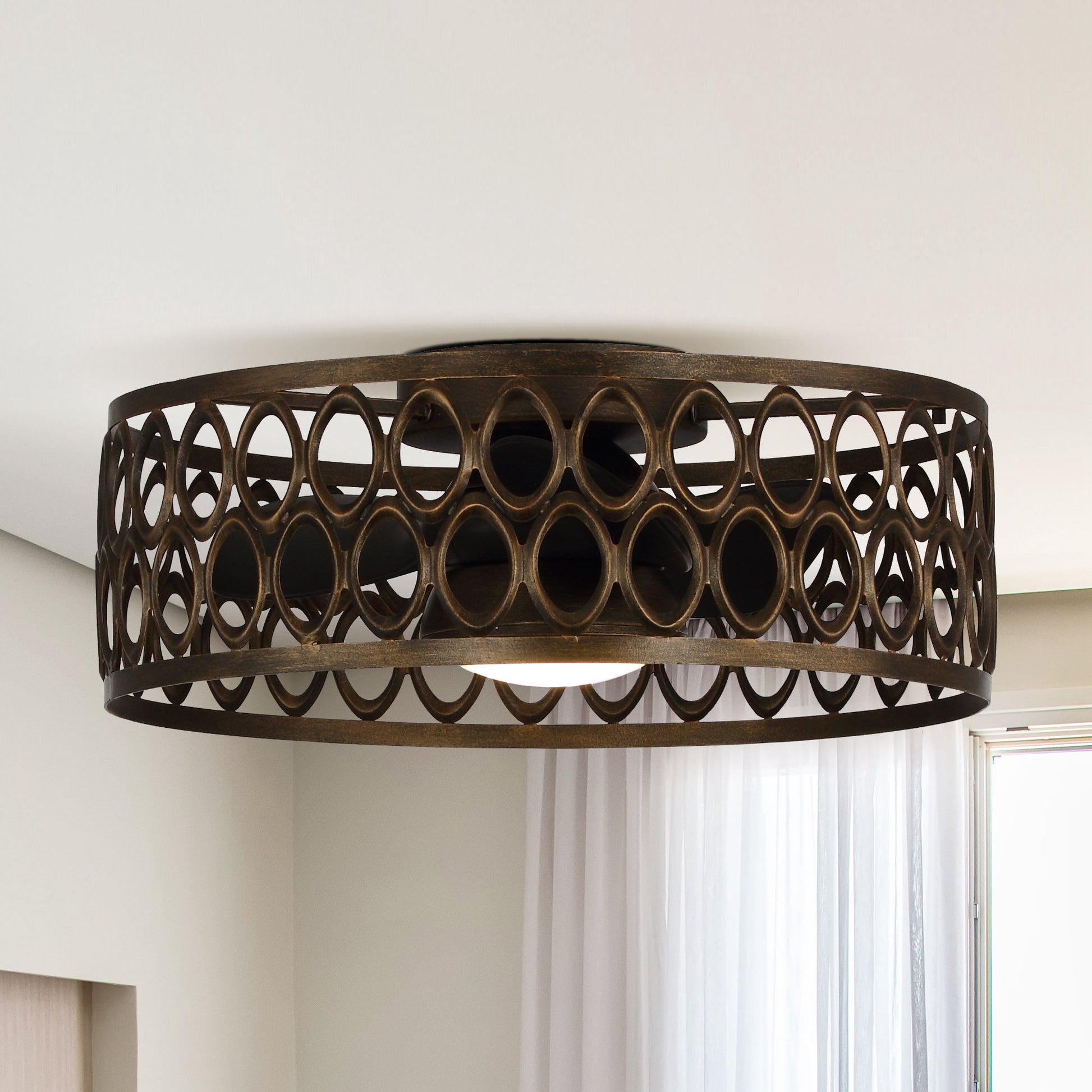 Parrot Uncle 20.9-in Flush Mount Oil Rubbed Bronze with Black Blades Fandelier Ceiling Fan With Light - Remote Included ( 3 -Blade ) 5647768