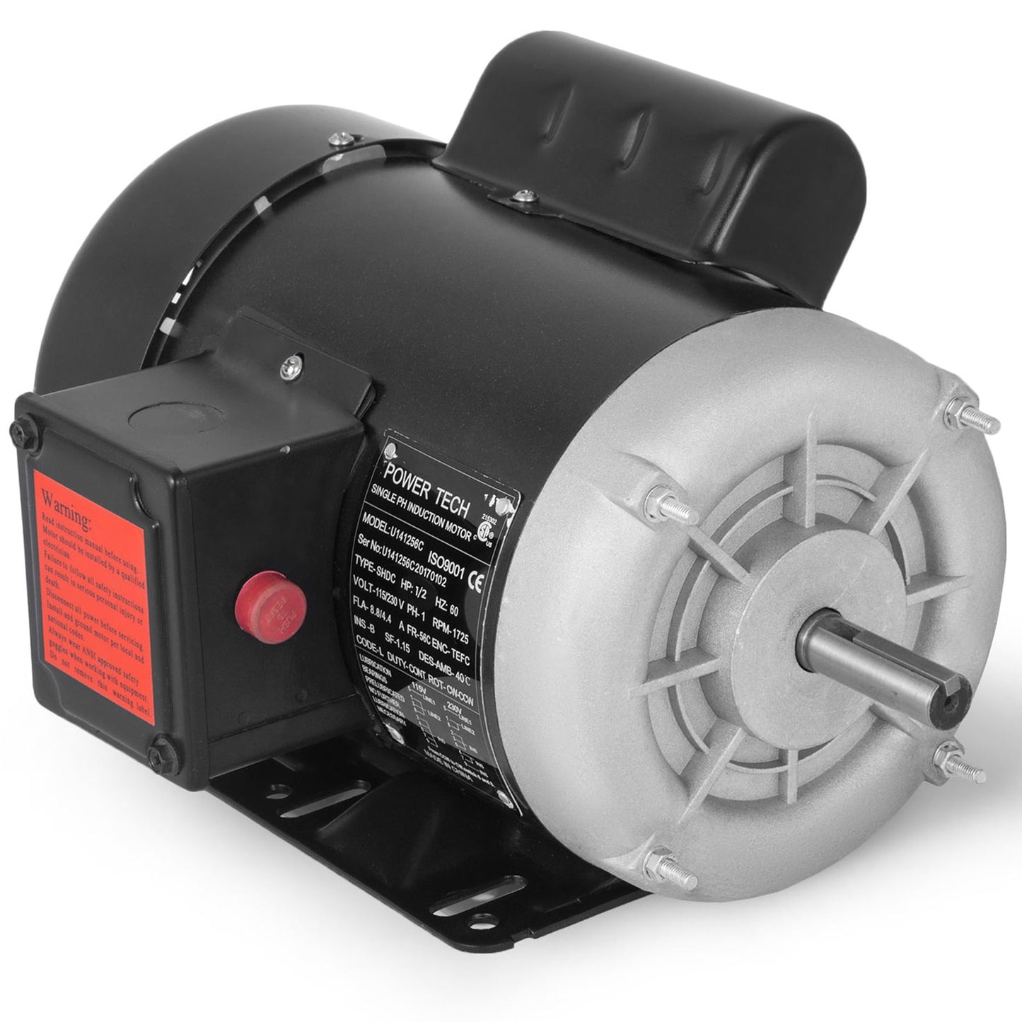 VEVOR 1745-RPM Air Compressor Motor 0.75-HP Replacement Engine for Generator DJ143456000000001V6
