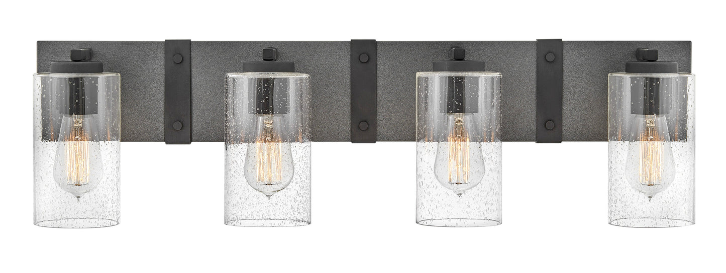 Hinkley Sawyer 30.75-in 4 -Light Matte Black Rustic Vanity light 5663112