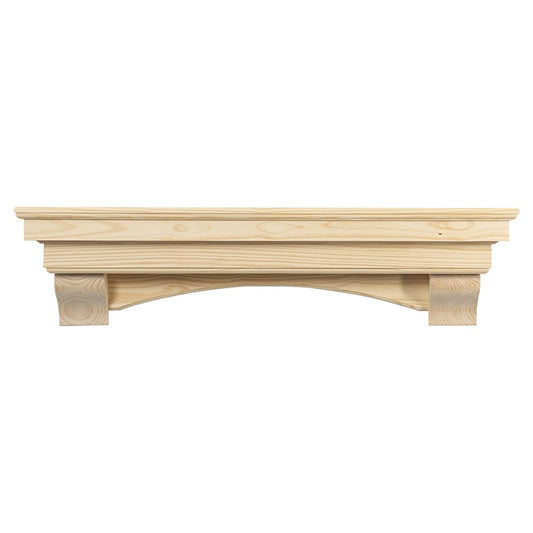 Mantels Direct 48-in W x 8.25-in H x 10-in D Unfinished Pine Hollow Traditional Fireplace Mantel SALEM-48-UNF