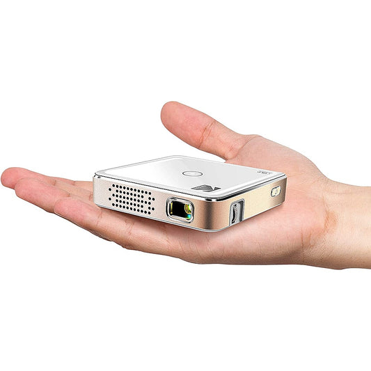 Kodak - Portable Projector, 1920 x 1080 Resolution Mini Projector, 75 Lumens, LED, DLP Rechargeable Pico Projector - White