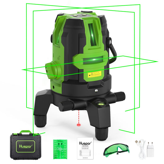 Huepar 197-ft Green Self-Leveling Cross-line Laser Level L141G