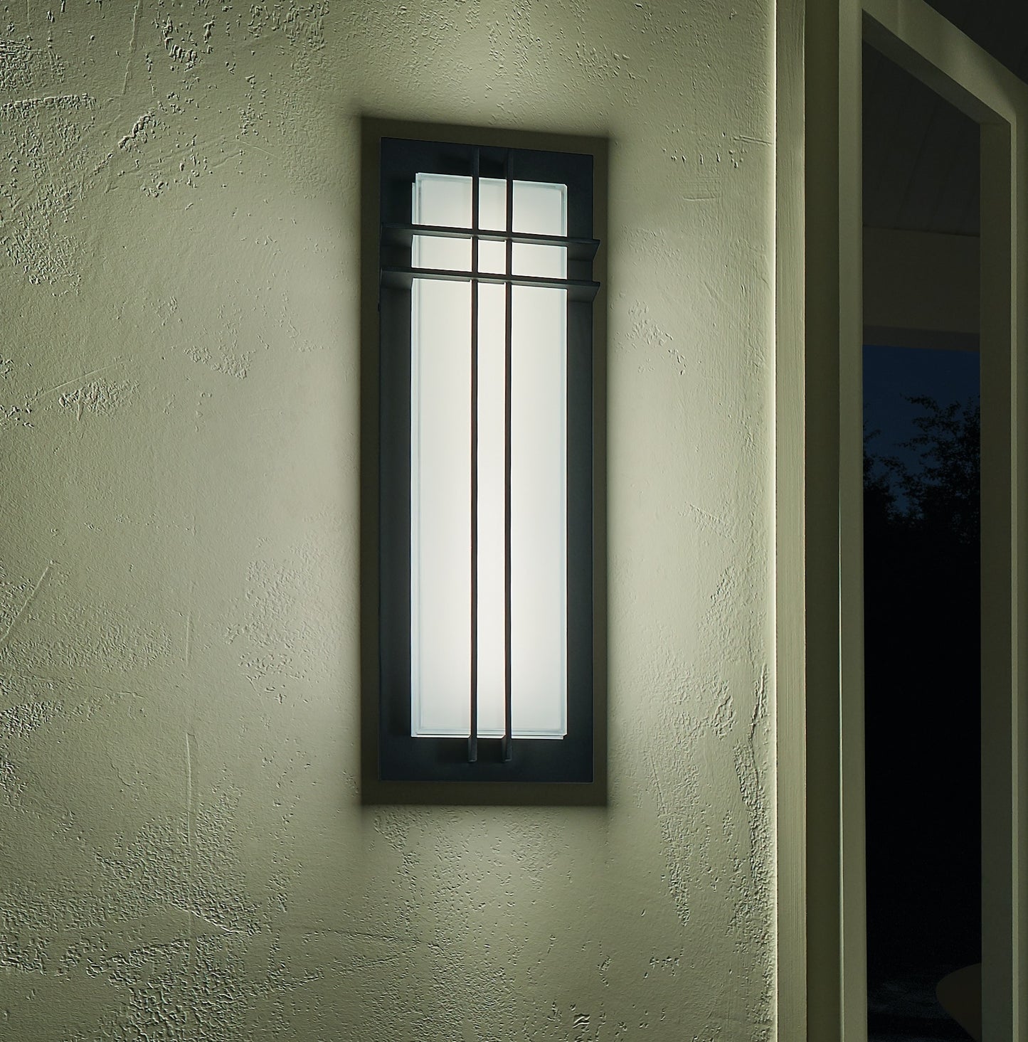 Kichler Manhattan 22-in H Black Hardwired Integrated LED Outdoor Wall Light
