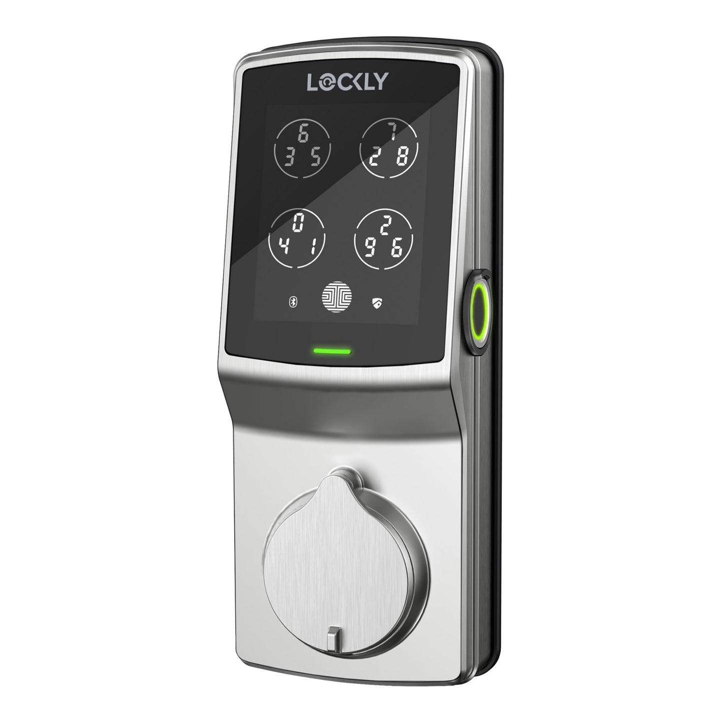 Lockly Secure Plus Deadbolt Bluetooth Smart Locks Satin Nickel Smart Lock Electronic Deadbolt with Wifi Bluetooth and Fingerprint Touchscreen Keypad PGD 728F SN