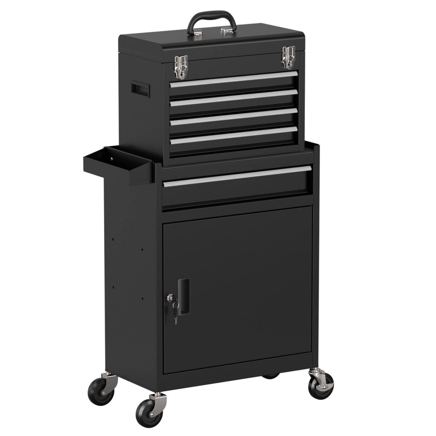 RaDEWAY 20.6-in W x 41.1-in H 5-Drawer Steel Rolling Tool Cabinet (Black) TH111202-01-BK