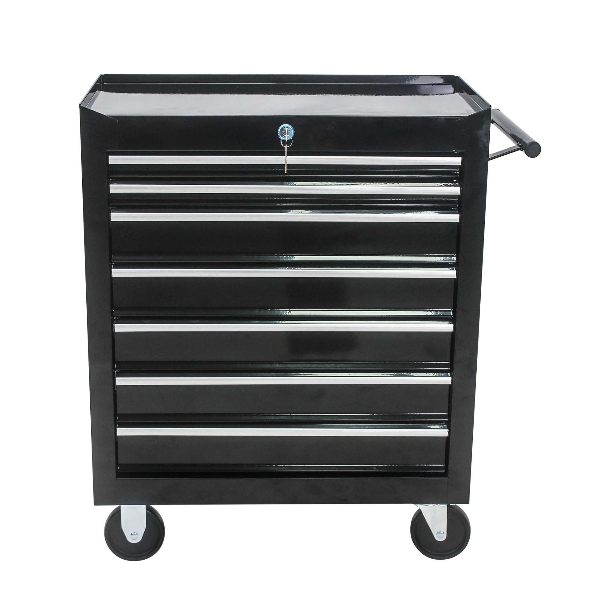 RaDEWAY 24.2-in W x 29.9-in H 7-Drawer Steel Rolling Tool Cabinet (Black) W1102107325