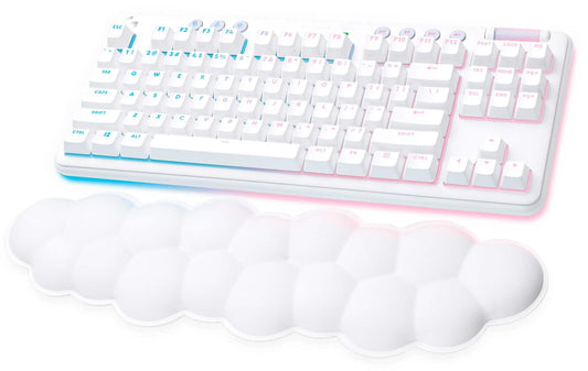 Logitech - G715 Aurora Collection TKL Wireless Mechanical Clicky Switch Gaming Keyboard for PC/Mac with Palm Rest Included - White Mist