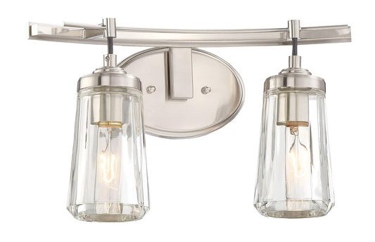 Minka Lavery Poleis 8.00-in 2 -Light Brushed Nickel Modern/contemporary Vanity light 1640759